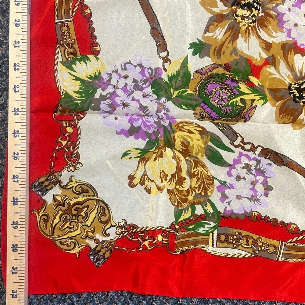 Luxurious Pierre Cardin Silk Floral Scarf Made in France Vintage